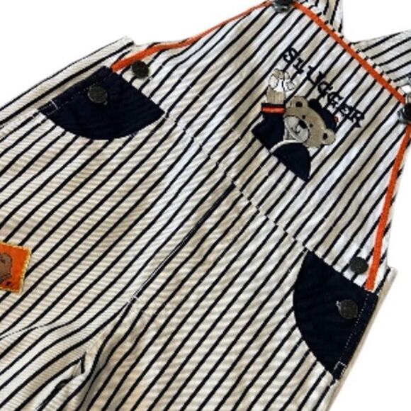 vtg sesame street stripped slugger overalls 4T baseball shorts 90s Rare - Picture 3 of 5
